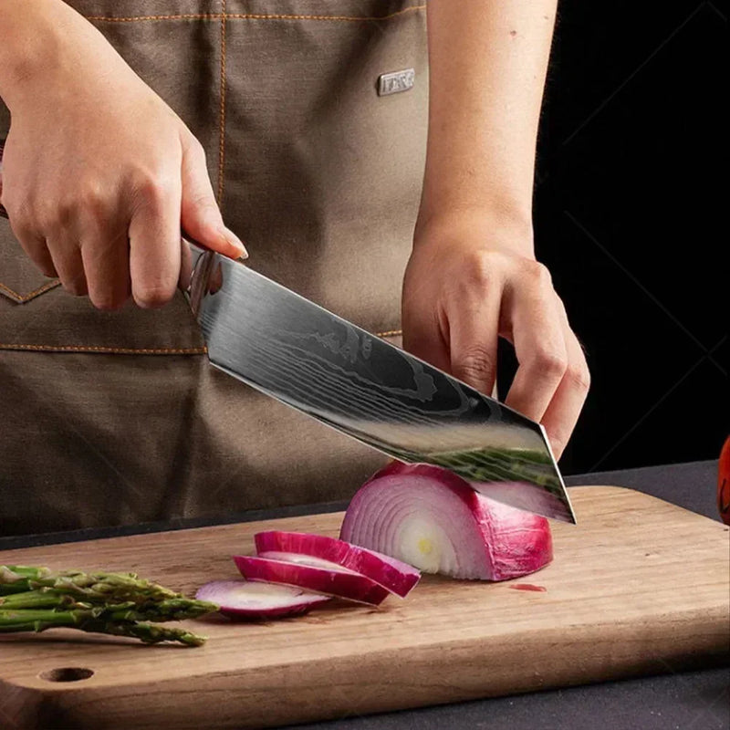 Conjunto de Facas de Cozinha Damascus — Faca de Chef Profissional