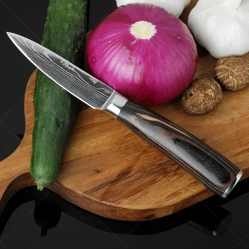 Conjunto de Facas de Cozinha Damascus — Faca de Chef Profissional