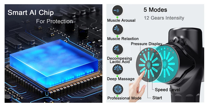 Massageador Profissional 24V — Compressa Quente e Fria, 12 Cabeças, Alta Frequência para Relaxar Músculos