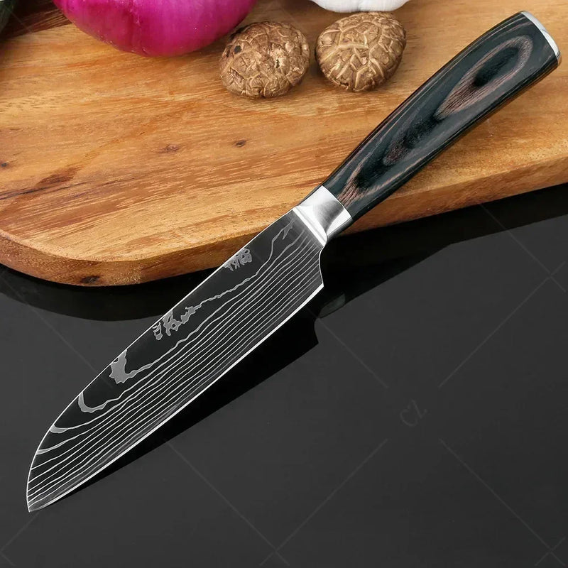 Conjunto de Facas de Cozinha Damascus — Faca de Chef Profissional