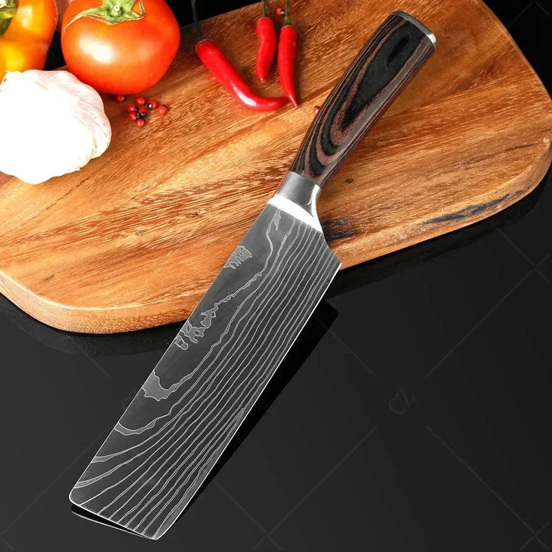 Conjunto de Facas de Cozinha Damascus — Faca de Chef Profissional