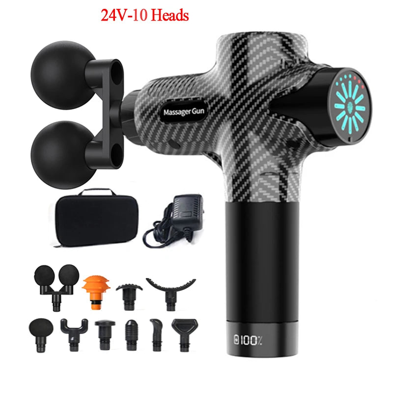 Massageador Profissional 24V — Compressa Quente e Fria, 12 Cabeças, Alta Frequência para Relaxar Músculos