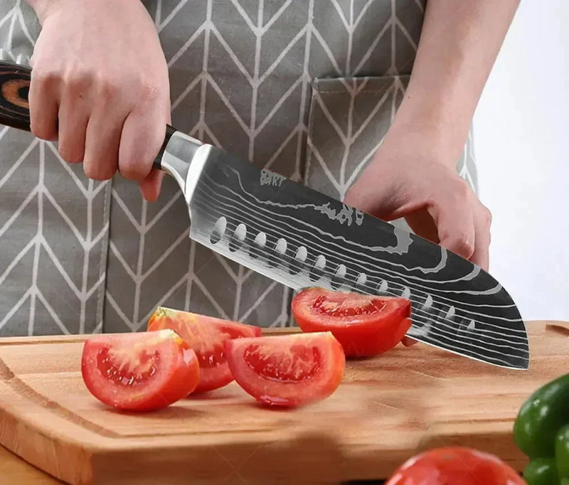 Conjunto de Facas de Cozinha Damascus — Faca de Chef Profissional