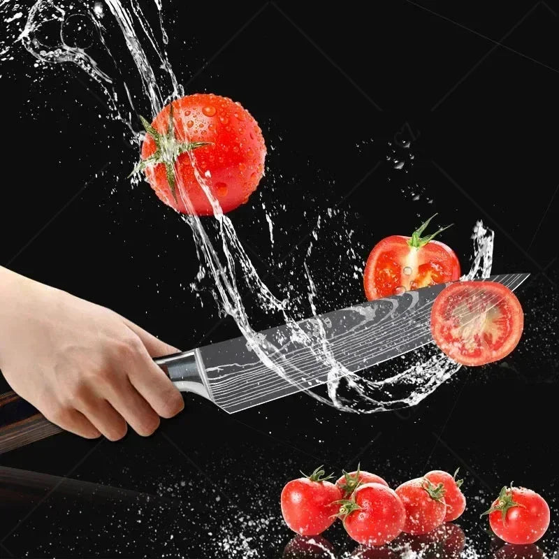 Conjunto de Facas de Cozinha Damascus — Faca de Chef Profissional