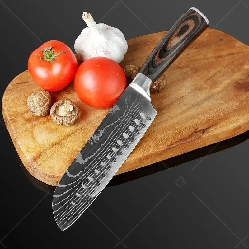 Conjunto de Facas de Cozinha Damascus — Faca de Chef Profissional
