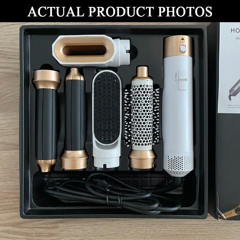 Kit Secador 5 em 1 — Alisador, Modelador e Pente Quente Profissional | Uso Doméstico