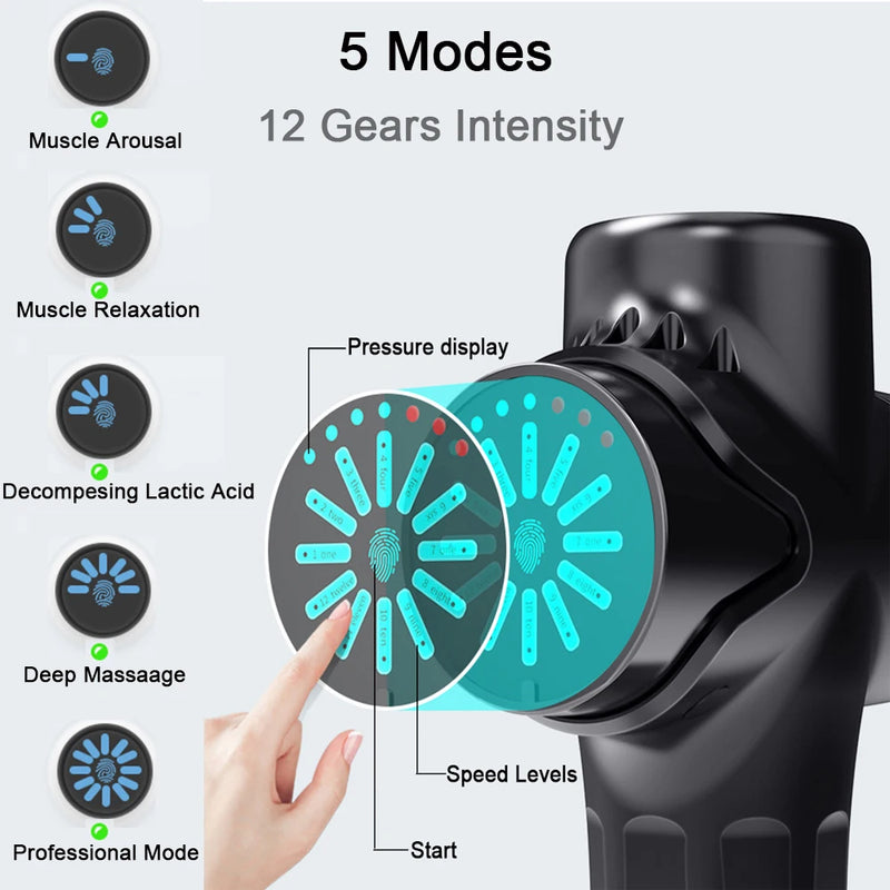 Massageador Profissional 24V — Compressa Quente e Fria, 12 Cabeças, Alta Frequência para Relaxar Músculos