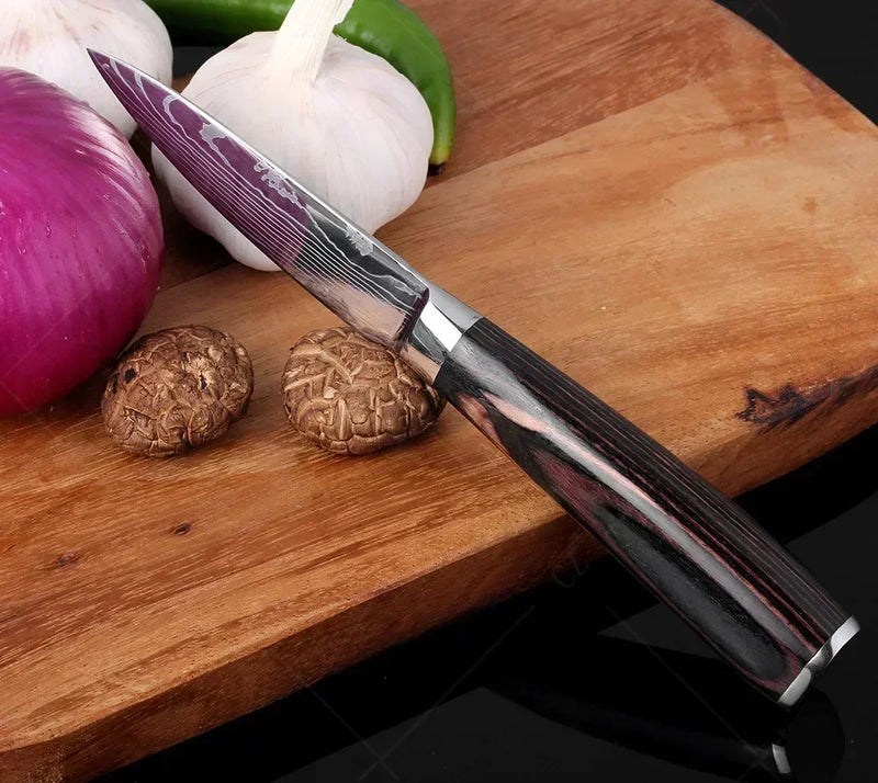 Conjunto de Facas de Cozinha Damascus — Faca de Chef Profissional