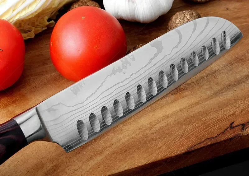 Conjunto de Facas de Cozinha Damascus — Faca de Chef Profissional