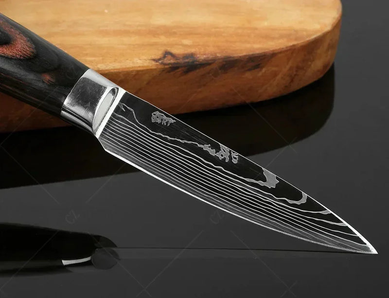 Conjunto de Facas de Cozinha Damascus — Faca de Chef Profissional